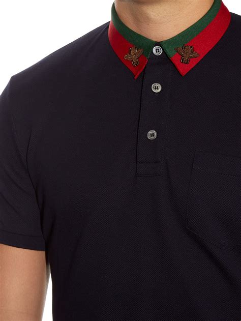 mens polo shirt gucci|Gucci bee embroidered polo shirt.